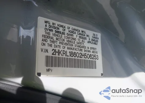 2002 Honda Odyssey Ex from USA, damaged, VIN 2HKRL18602H506253